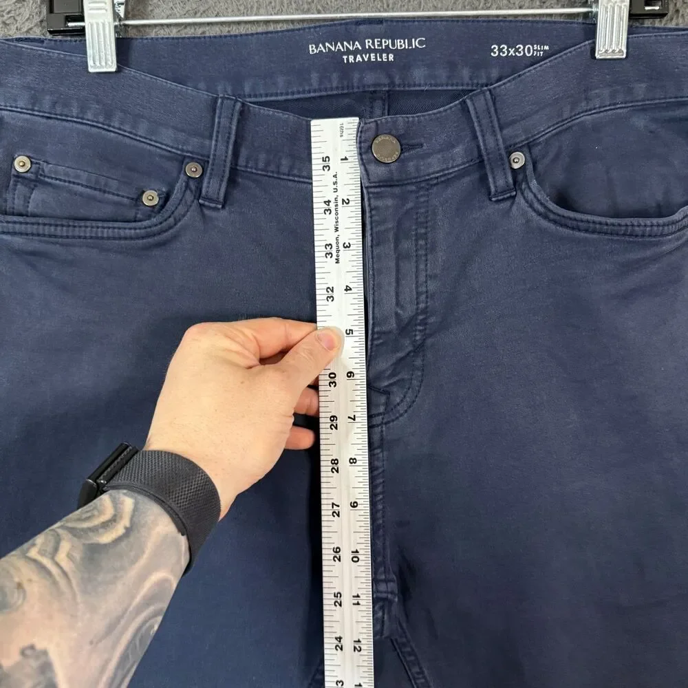 Banana Republic Traveler Jeans Mens 33x30 Blue Slim Fit Stretch Denim Pants